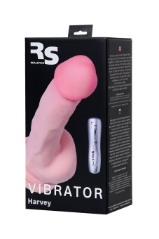 Вибратор реалистик на присоске с мошонкой Toyfa Realstick Elite  20 см телесный