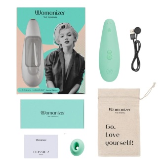 Бесконтактный клиторальный стимулятор Womanizer Classic 2 Marilyn Monroe мятный