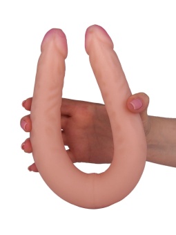 Двусторонний лесбийский фаллоимитатор из неоскин - 42,5 см.