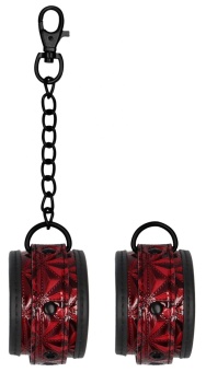 Оковы с чёрно-красным узором Ouch! Luxury Ankle Cuffs