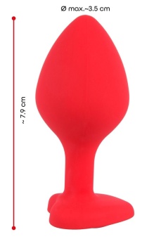 Средняя анальная пробка You2Toys с черным кристаллом-сердечко