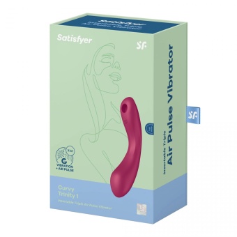 Двухсторонний вакуумный вибростимулятор Satisfyer Curvy Trinity 1 красный