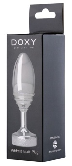 Рельефная анальная пробка Doxy Butt Plug Ribbed