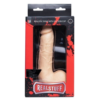 Телесный фаллоимитатор REALSTUFF 8INCH DONG WITH SUCTION CUP - 20 см.