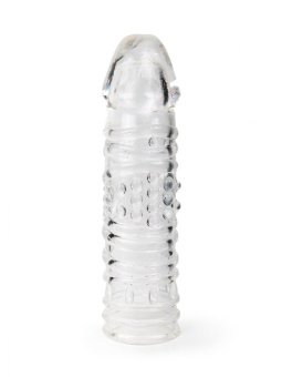 Прозрачная закрытая насадка на пенис - 17 см.