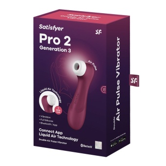 Вакуумный стимулятор с вибрацией и приложением Satisfyer Pro 2 Generation 3 малиновый