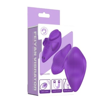 Фиолетовый вибратор в трусики с магнитной фиксацией