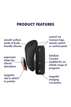 Мини-вибратор в трусики Satisfyer Little Secret с пультом управления чёрный