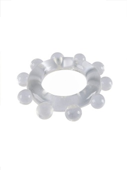 Прозрачное эрекционное кольцо со стимулирующими шариками