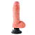 Вибромассажер со съёмной присоской 8  Vibrating Cock with Balls - 20,3 см.