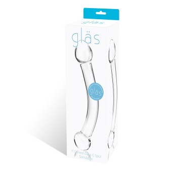 Стеклянный фаллоимитатор для точки G прозрачный - 17 см