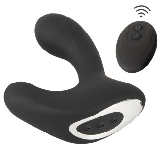 Черная анальная вибропробка с функцией расширения RC Butt Plug with 3 functions