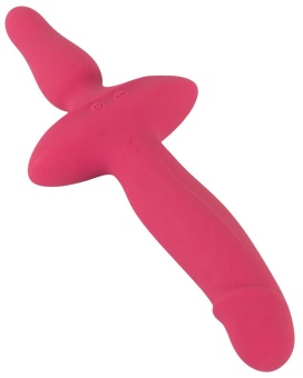 Розовый двусторонний вибратор 2in1 Vibrator   Butt Plug