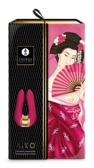 Мини-вибратор с двумя кончиками Shunga AIKO малиновый