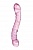 Двусторонний розовый фаллос с рёбрами и точками - 20,5 см.