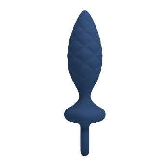 Синяя анальная пробка с кольцом Butt Plug with Loop L - 15,7 см.