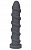 Серый анальный стимулятор со спиралевидным рельефом - 31 см.