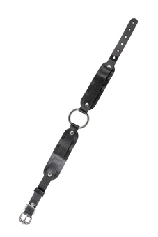 Черный кожаный чокер-ошейник со скруглёнными углами