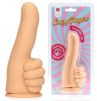 Телесный фаллоимитатор в форме пальца Thumbs Up - 17,2 см.