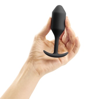 Утяжеленная анальная мини пробка для ношения b-Vibe Snug Plug 2 черная Утяжеленная анальная мини пробка для ношения b-Vibe Snug Plug 2 черная