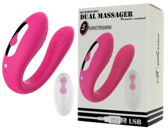 Розовый вибратор для пар с пультом ДУ