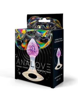 Сиреневатая анальная пробка с ручкой - 8,5 см.