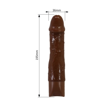Коричневый реалистичный вибратор Jermaine - 19,5 см.