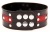 Чёрно-красный ошейник с клёпками
