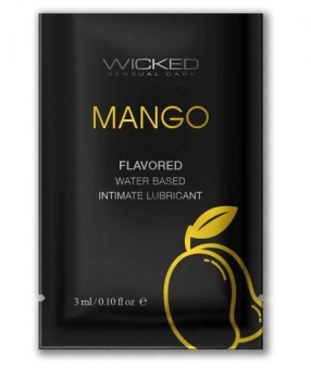 Оральный лубрикант Wicked Aqua Mango со вкусом манго- 3 мл