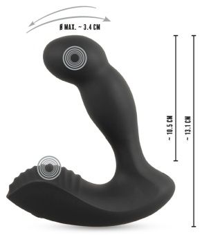 Черный вибростимулятор простаты RC Prostate Massager - 13,1 см.