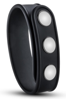 Черное эрекционное кольцо на кнопках