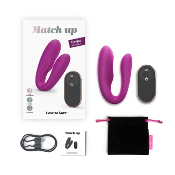 Лиловый вибратор для пар Match Up Couple Vibrator with Remote Control