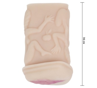 Телесный мастурбатор-вагина с фигурками на поверхности