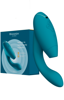 Вибратор с бесконтактной стимуляцией клитора Womanizer DUO 2 бирюзовый