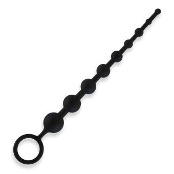 Черные силиконовые анальные бусы Silicone Anal Beads - 30 см.