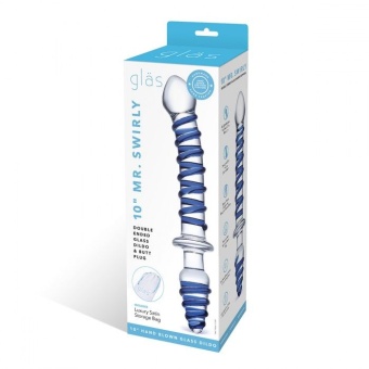 Двухсторонний фаллоимитатор с анальной пробкой Glas Mr. Swirly Dildo & Butt