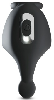 Черная вибронасадка для эрекции и стимуляции мошонки Cock ring with RC ball massager