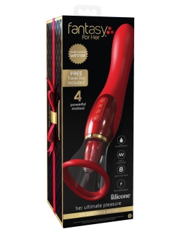 Вибратор с имитацией оральных ласк и Fantasy For Her 24K Gold красный