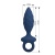 Синяя анальная пробка с кольцом Butt Plug with Loop M - 13,4 см.