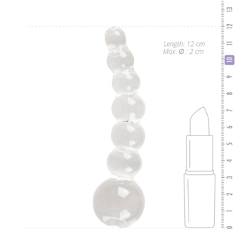 Стеклянный стимулятор Icicles №66 с шариками - 12 см