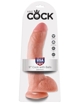 Фаллоимитатор на присоске с мошонкой King Cock with Balls 23 см телесный