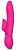 Ярко-розовый вибромассажер с клиторальным отростком DUO THRUSTER - 14 см.
