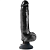 Гнущийся вибратор реалистик на присоске с мошонкой King Cock Vibrating 18 см чёрный