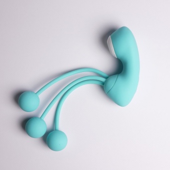 Вакуумный стимулятор клитора с виброшариками Youvic бирюзовый