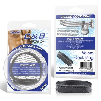 Кожаное кольцо на член на липучке Velcro Cock Ring