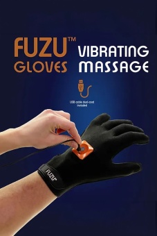Правая массажная перчатка с вибрацией Fuzu Vibrating Massage Glove M чёрная