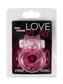 Розовое эрекционное виброкольцо в форме мишки