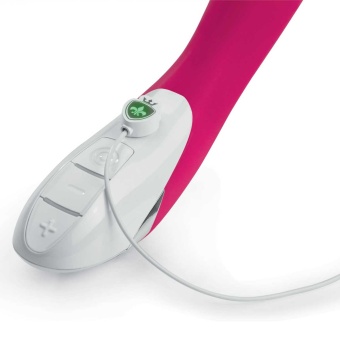 Вибратор с клиторальным стимулятором Mystim Danny Divido вишнёвый