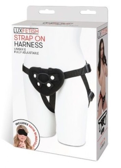Черные гладкие трусики для страпона Strap On Harness