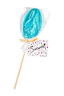 Леденец в форме вагины со вкусом блю кюрасао - 50 гр.